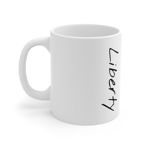 Justice Word-Art Mug — 11oz Typography Coffee Cup