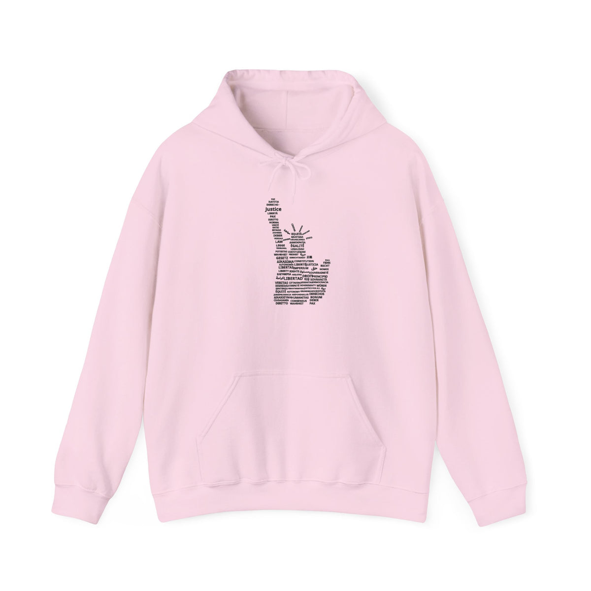 Statue of Liberty Typography Hoodie — NYC Landmark Text Art Sweatshirt