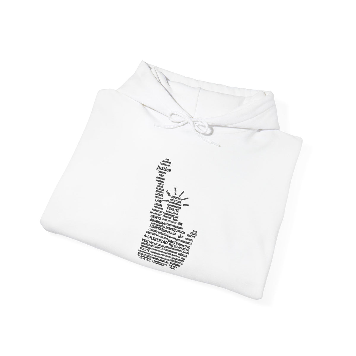Statue of Liberty Typography Hoodie — NYC Landmark Text Art Sweatshirt