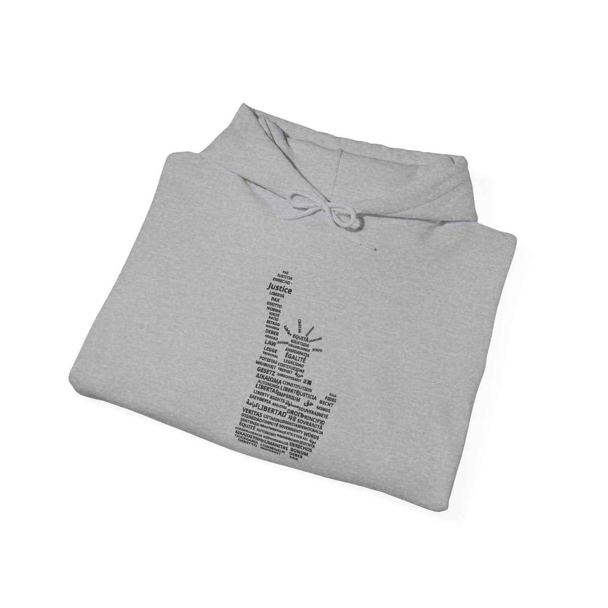 Statue of Liberty Typography Hoodie — NYC Landmark Text Art Sweatshirt