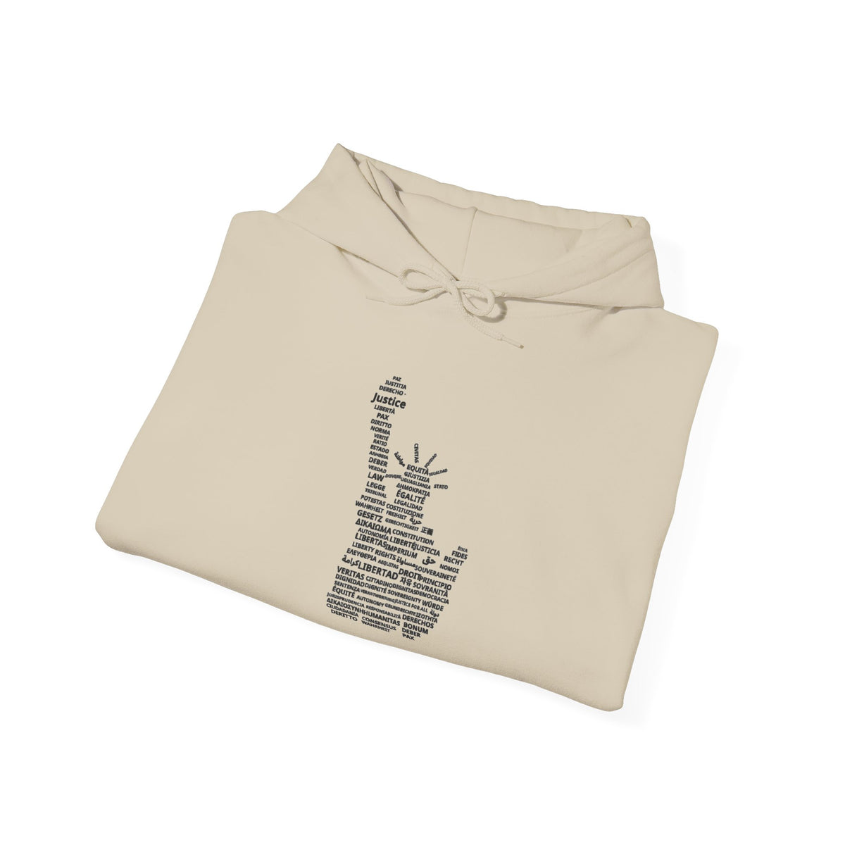 Statue of Liberty Typography Hoodie — NYC Landmark Text Art Sweatshirt
